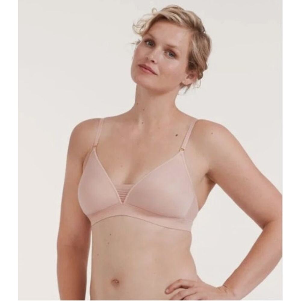 New NWOT ThirdLove 24/7 Nude Seamless Stripe Wireless Bra 34C 1/2